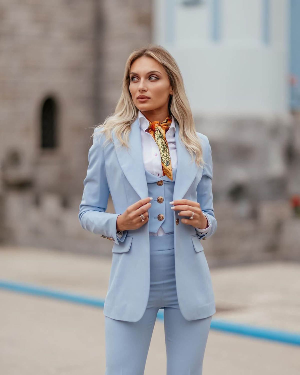 Setelan Formal Wanita Biru Lan - Women Formal Wear Coat ulasan dan harga