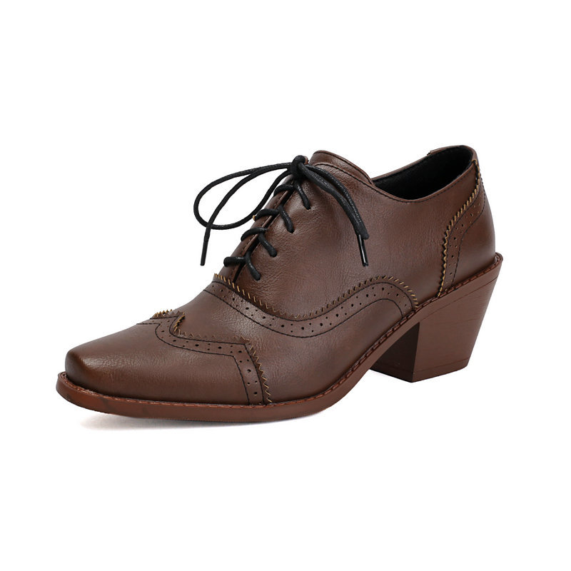 Sepatu Oxford Wanita Model Poi - Pump Heel Block ulasan dan harga