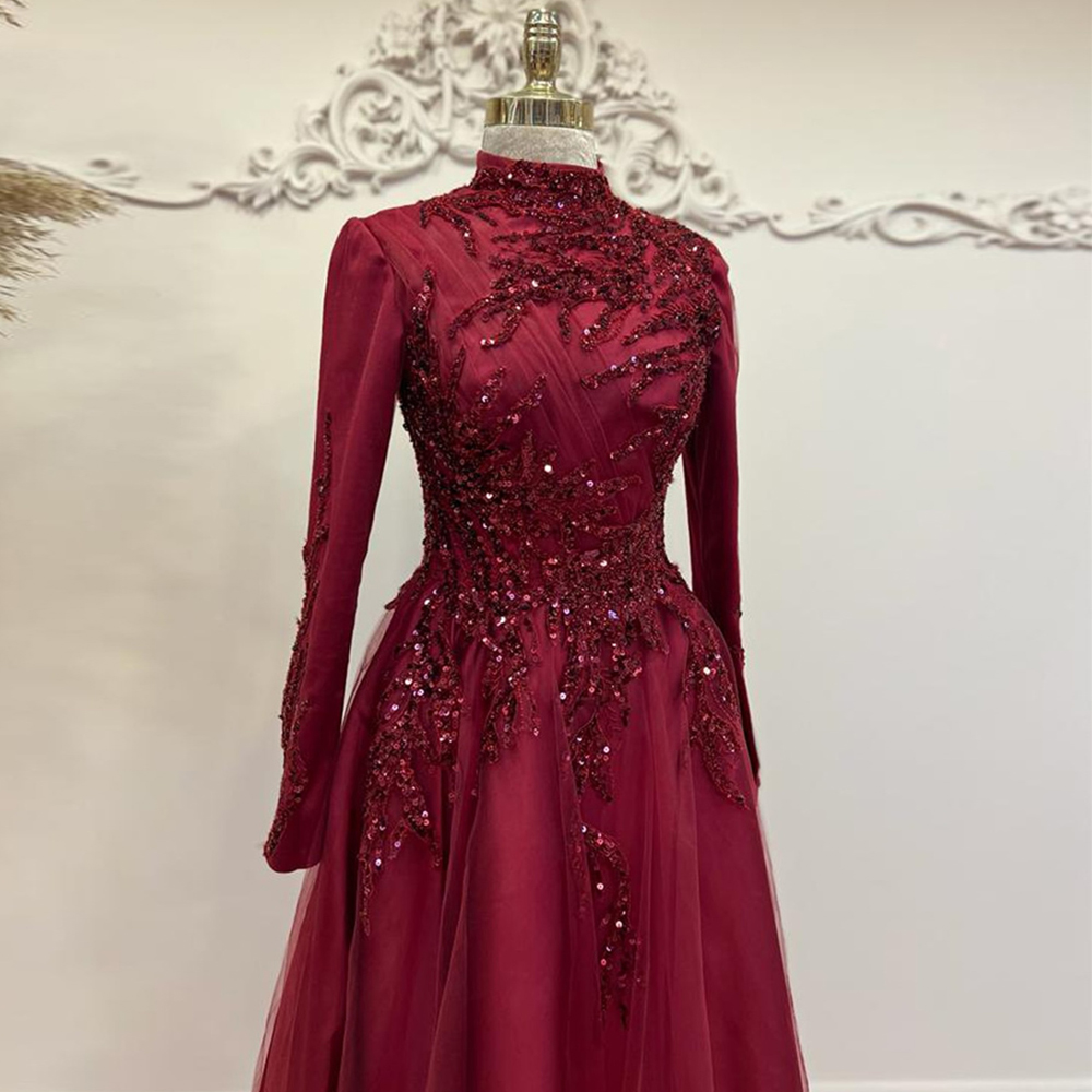 Gaun Prom kerah tinggi wanita, - Women Formal Wear For Party ulasan dan harga