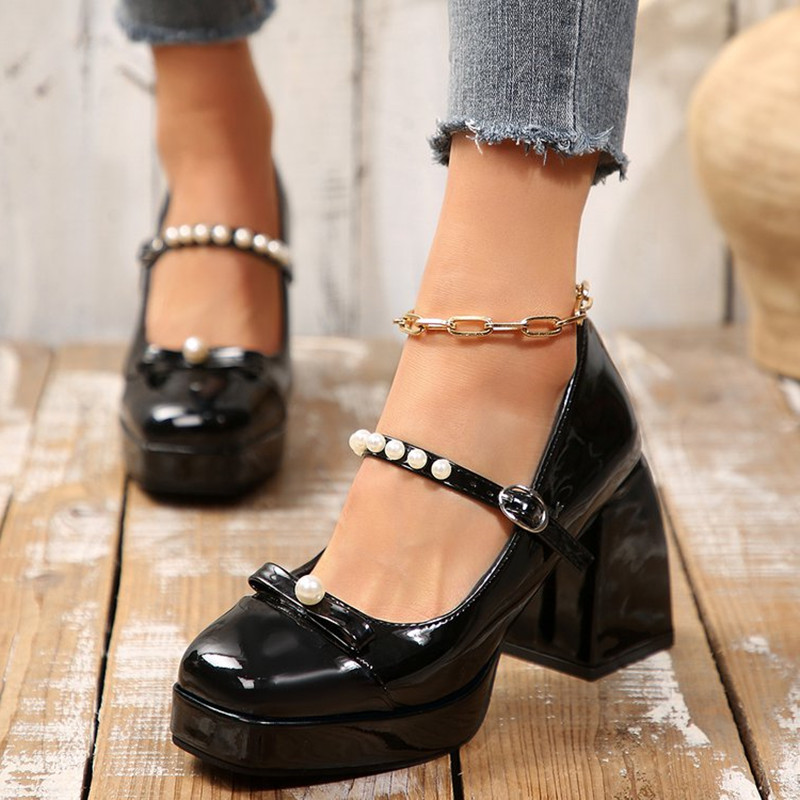 Sepatu Mary Jane Hak Blok Mewa - Pump Heel Block ulasan dan harga