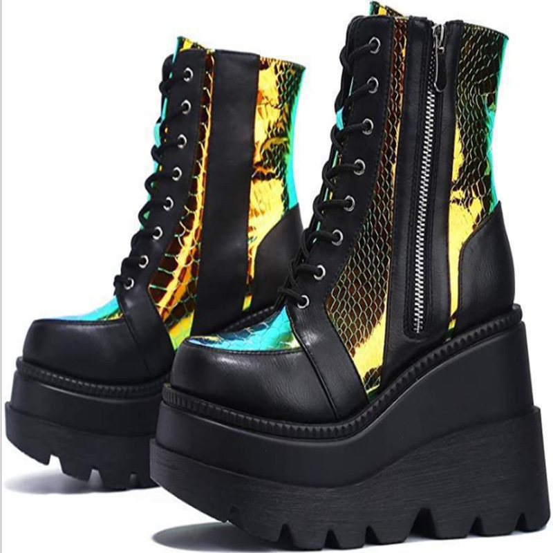 Sepatu Bot Wanita Blok Warna S - Pump Heel Block ulasan dan harga