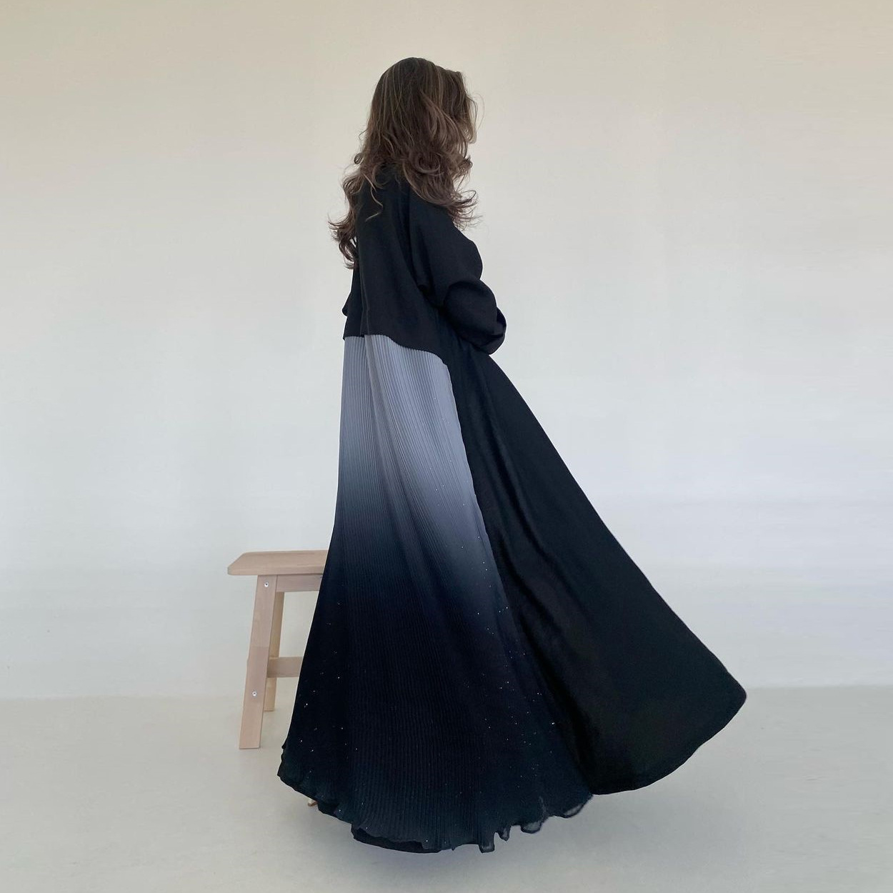 Gaun Abaya Lipit Wanita Muslim - Women Formal Wear Stitching ulasan dan harga